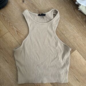 Women's Tan Ribbed Tank Top